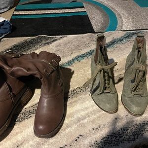 Knee high boots and chuckie heel boots